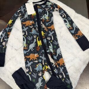 Little Sleepies Navy Dinosaur Print Footless Pajamas 2T